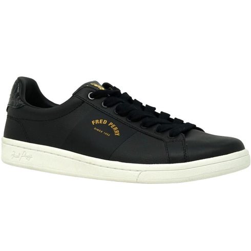 Fred Perry B1271 102 Black Leather Trainers